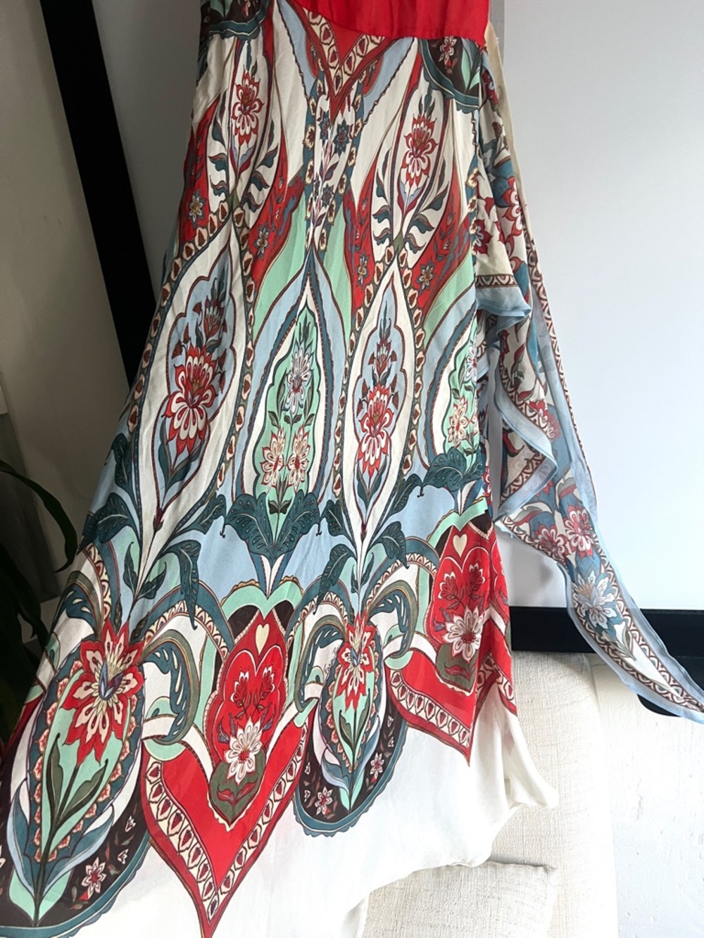 FARM Rio x Anthropologie Floral Sleeveless Tie-Waist Scarf Maxi Dress Size M NWT - Picture 11 of 12